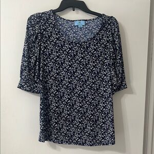Floral Navy Blue Women's Top